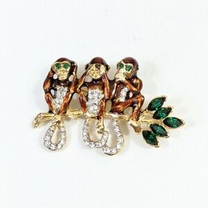 Hear no evil , see no evil , speak no evil Monkey Brooch